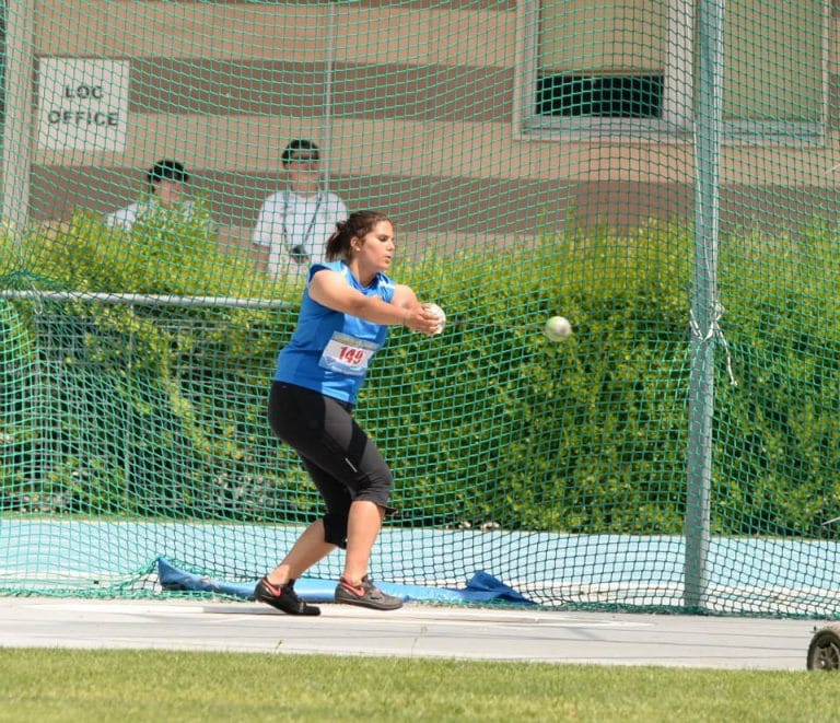 Victoria in a hammer throw competition